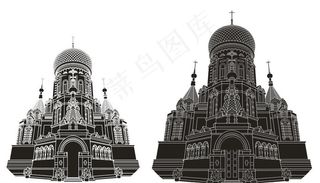 索菲亚教堂失量图图片