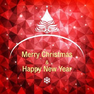 精美几何背景与圣诞元素矢量素材