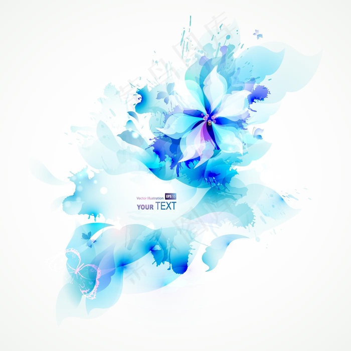 印花矢量图 植物 花朵 动物 蝴蝶...