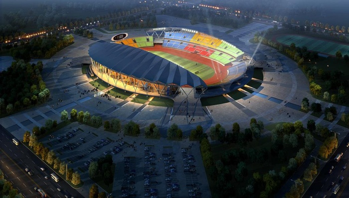 体育馆夜景环境效果图图片