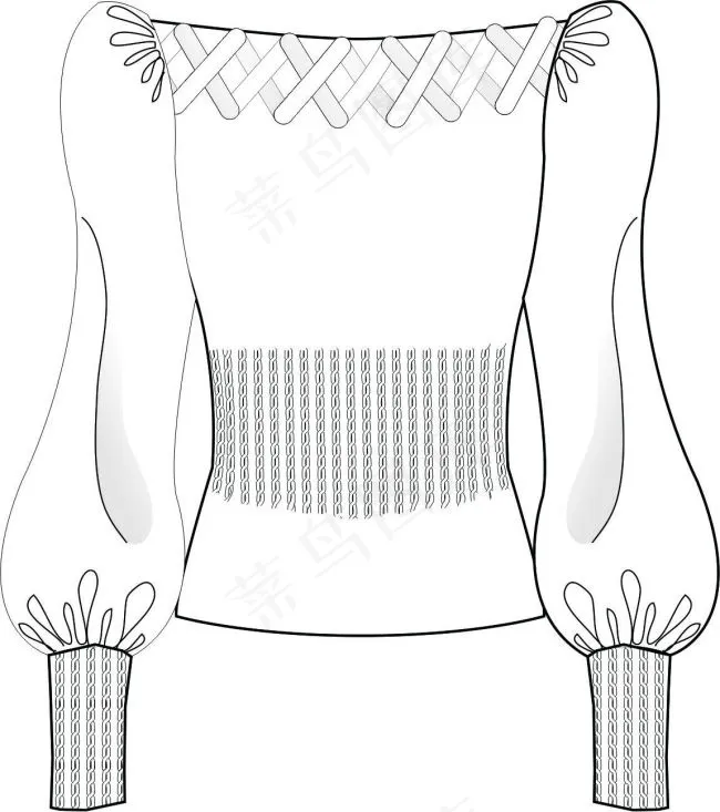 超个性平肩毛衫cdr矢量模版下载