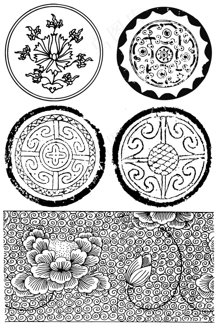 矢量中国传统纹样素材设计免费下载