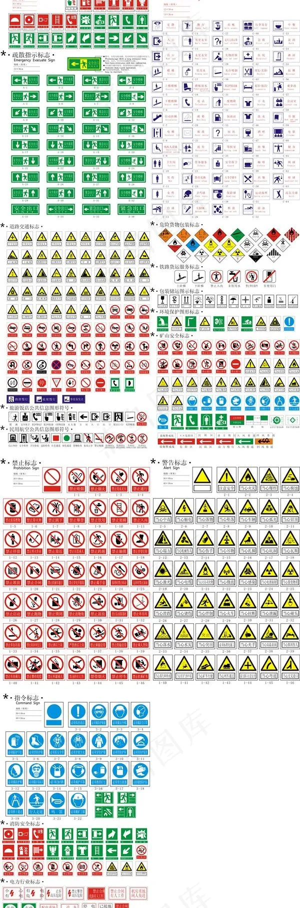 各种迹象显示安全警告禁止载体材料cdr矢量模版下载