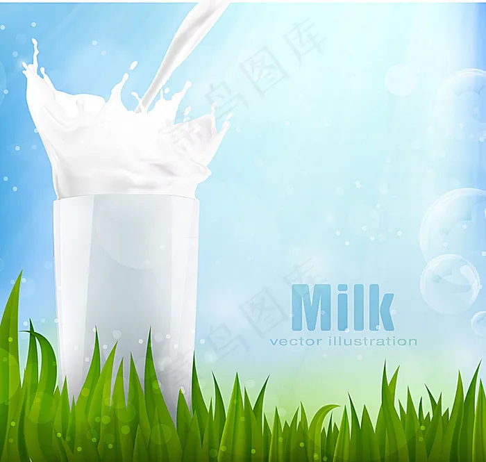 草地上的牛奶eps,ai矢量模版下载