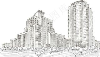 手绘建筑图片