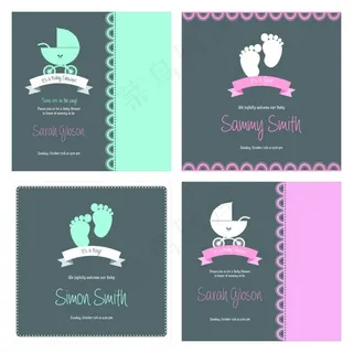 精美亲子装饰元素设计矢量素材