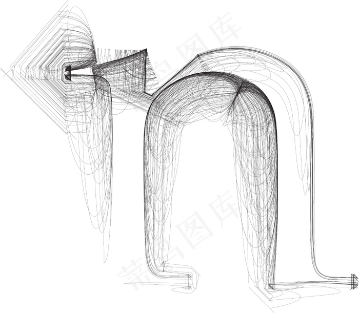 手绘字体字母N矢量插画eps,ai矢量模版下载