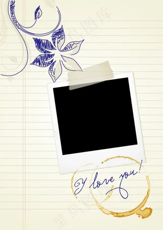 手绘花藤效果信纸