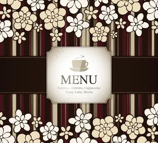 素花纹菜单封面矢量素材二