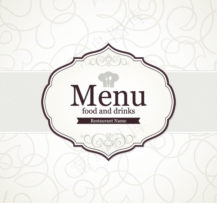 欧式花纹菜单封面设计图片