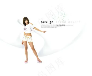 韩国动感美女炫彩背景psd素材30