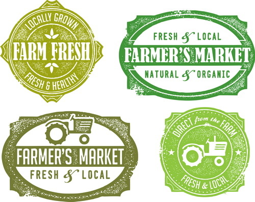 自然风格戳印05-矢量素材