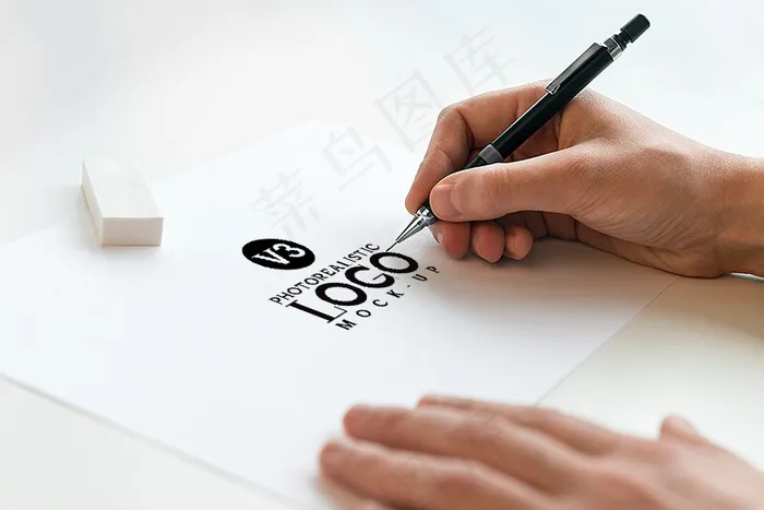 个性手绘logo贴图模板psd模版下载