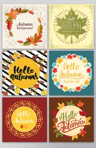 秋天花环促销背景素材