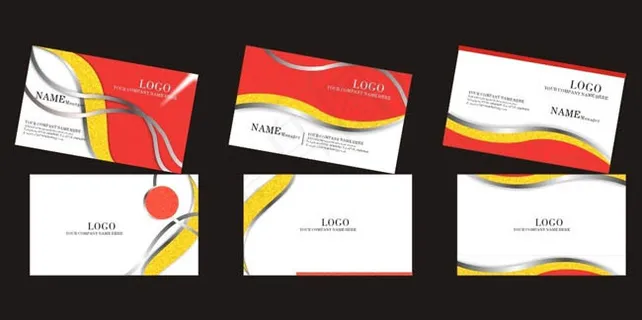 红色高档名片设计矢量素材