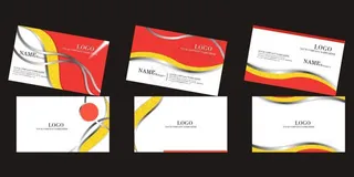 红色高档名片设计矢量素材