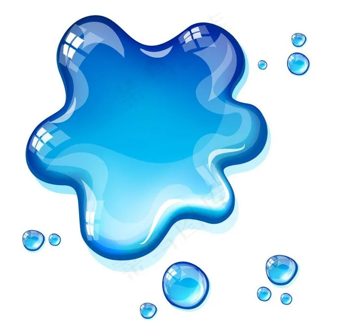 蓝色水珠水滴图片eps,ai矢量模版下载