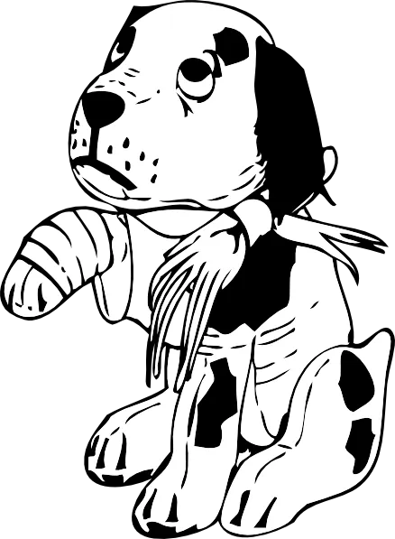 可怜的狗断了一条腿的剪贴画