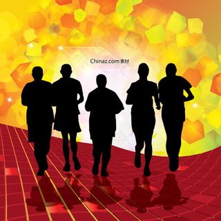 运动人物剪影矢量图