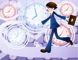 走路男子钟表ai图