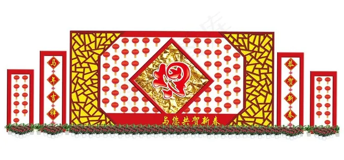 春节造型图片(10712X5600(DPI:300))psd模版下载