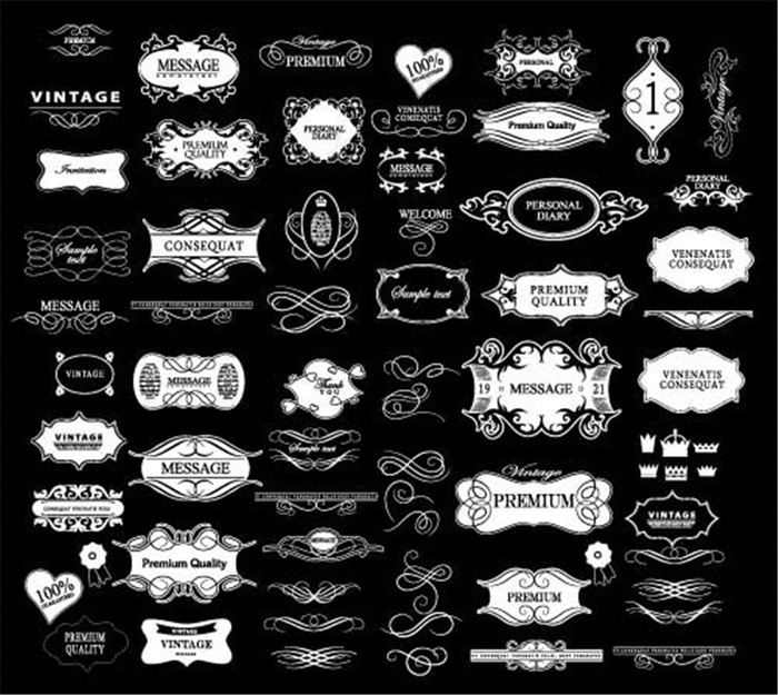 黑底页面装饰花纹图片