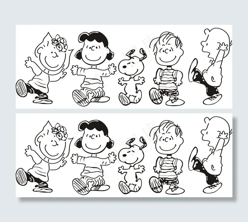 史努比图片cdr矢量模版下载