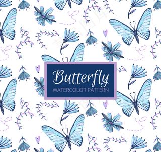 蝴蝶唯美素材剪影背景蓝色