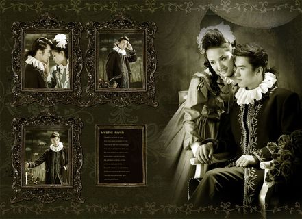 皇室贵族复古婚纱照PSD分层