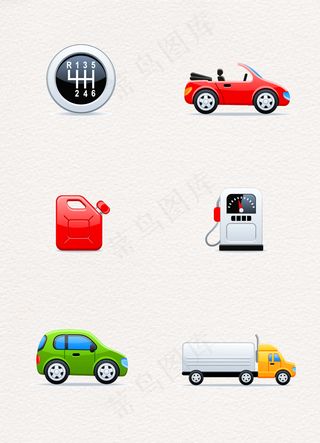 手绘汽车相关图标设计