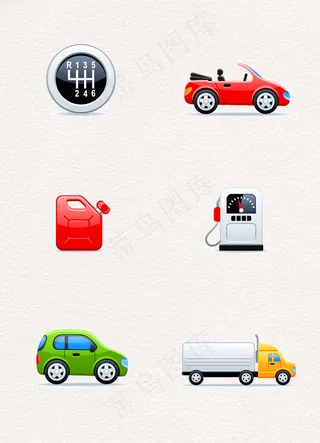 手绘汽车相关图标设计