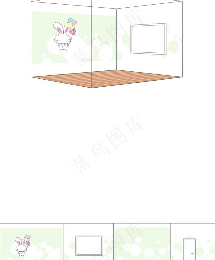 小白兔儿童墙纸图片