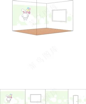 小白兔儿童墙纸图片