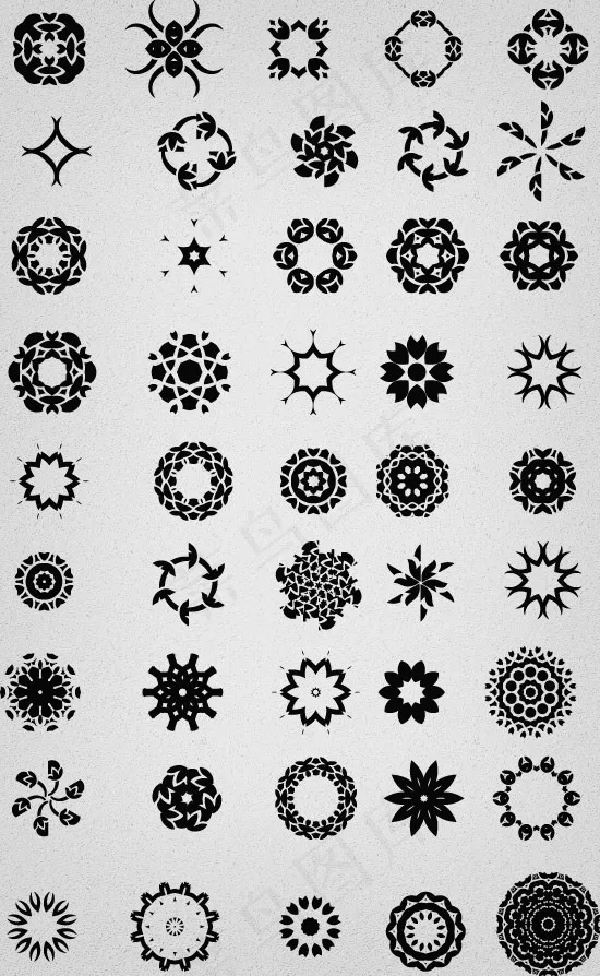 45种花纹图案—矢量素材eps,ai矢量模版下载