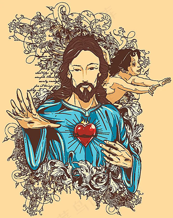 宗教信仰人物图案eps,ai矢量模版下载