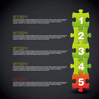 彩色数字拼图背景图片