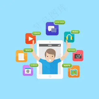 扁平智能手机服务