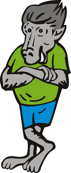 狒狒男性站臂交叉