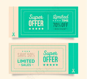 限时优惠券矢量素材下载