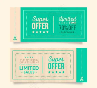 限时优惠券矢量素材下载