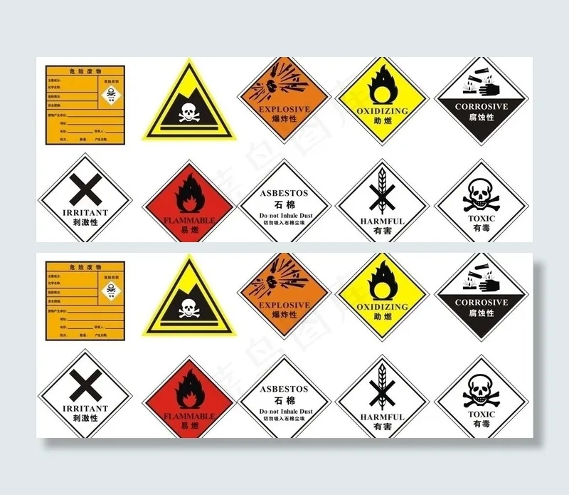 危险废物标签图片cdr矢量模版下载