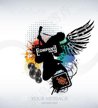 潮流音乐主题矢量素材图片