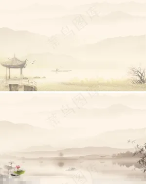 水墨山水画模板下载