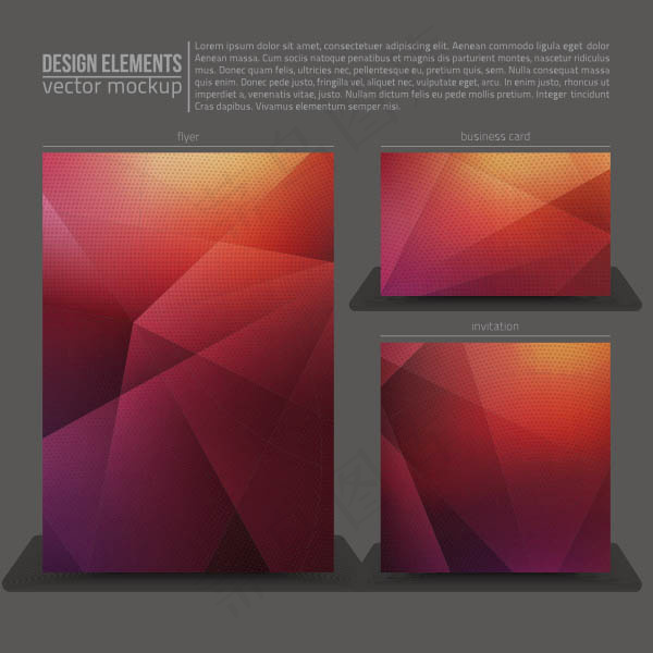 炫彩几何背景卡片