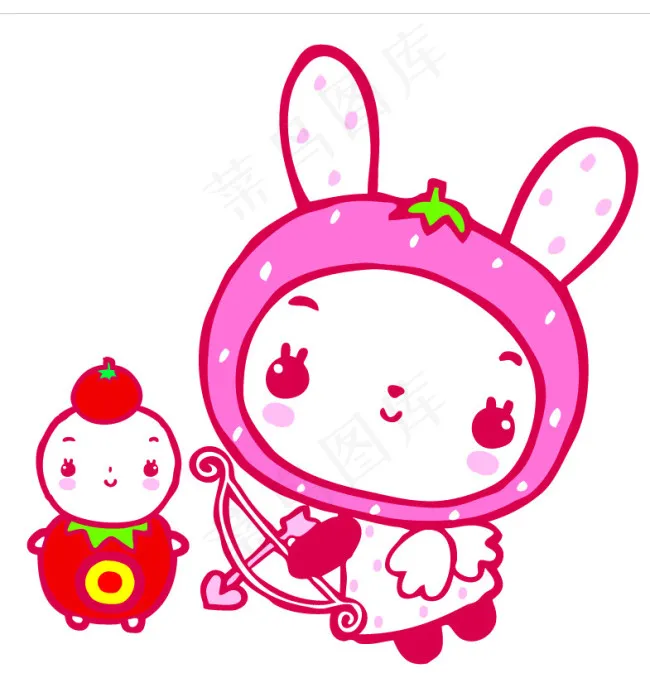 粉色系列卡通动物psd模版下载