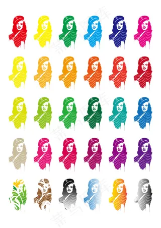 多彩玛丽莲梦露红唇矢量图