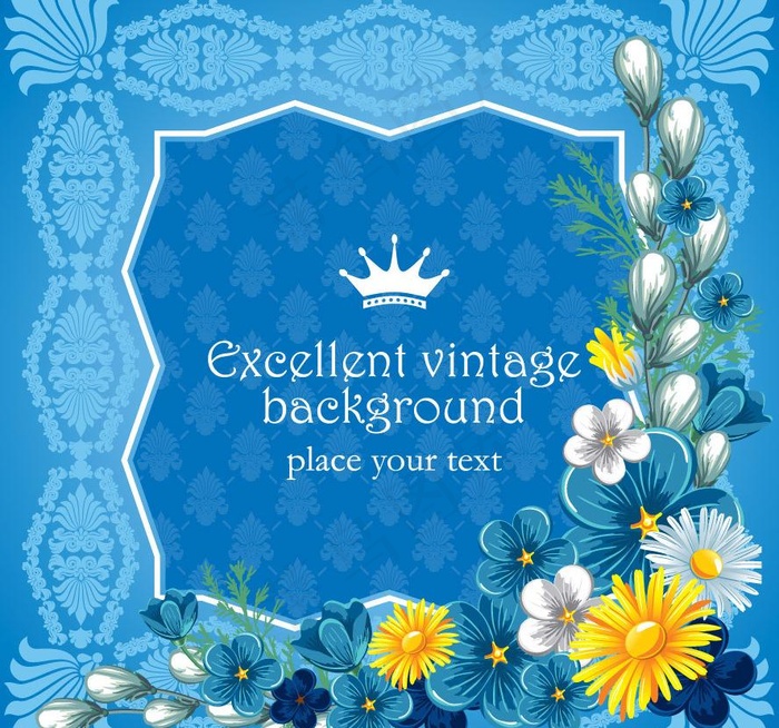 欧式花纹边框 鲜花花卡 菊花图片