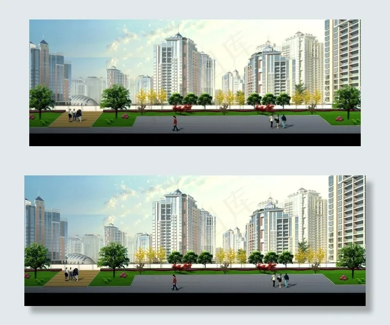 花园绿化效果图图片(4991X2192(DPI:72))psd模版下载