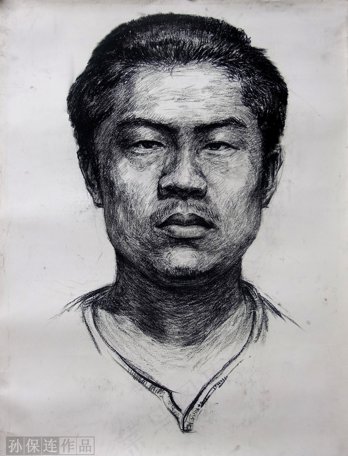 素描男青年图片