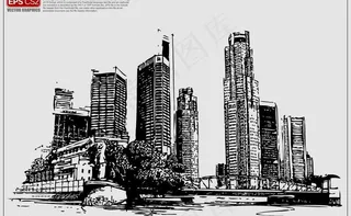 城市建筑矢量剪影图片